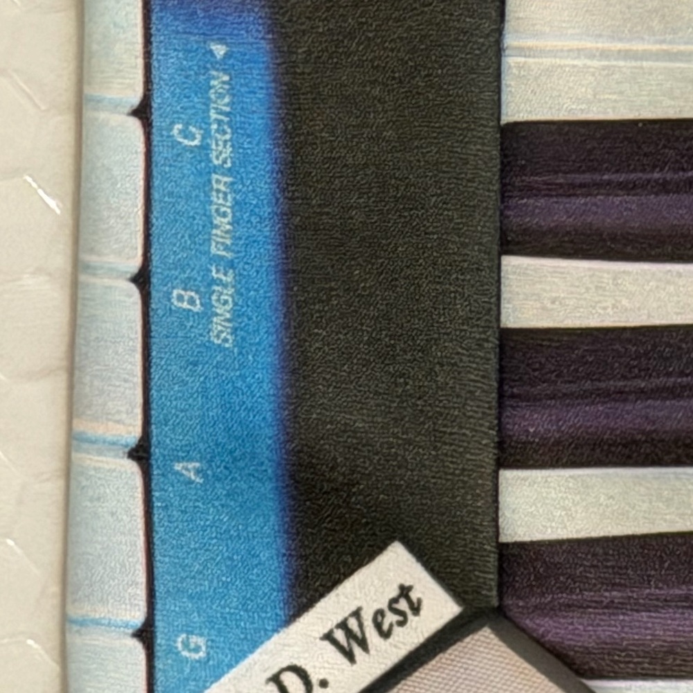Ralph Marlin Blue and Black Piano Key Necktie - Picture 6 of 12